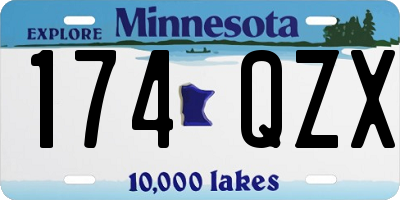 MN license plate 174QZX