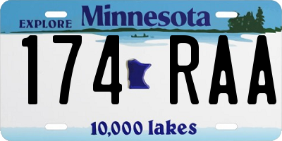 MN license plate 174RAA