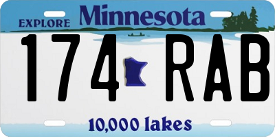 MN license plate 174RAB