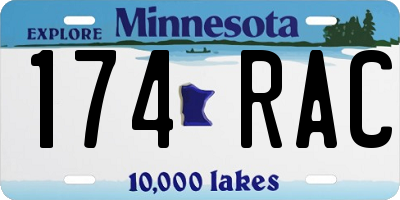 MN license plate 174RAC