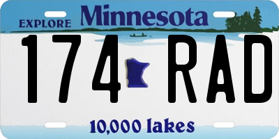 MN license plate 174RAD
