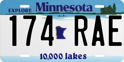 MN license plate 174RAE