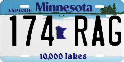 MN license plate 174RAG