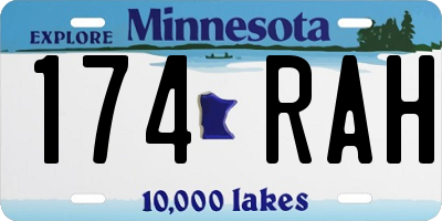 MN license plate 174RAH