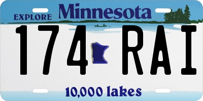MN license plate 174RAI
