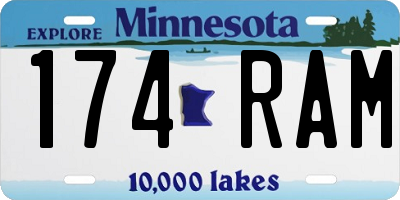 MN license plate 174RAM