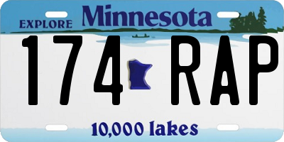 MN license plate 174RAP
