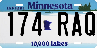 MN license plate 174RAQ