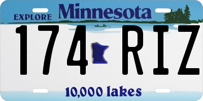 MN license plate 174RIZ