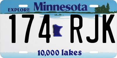 MN license plate 174RJK
