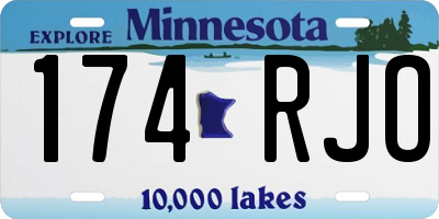 MN license plate 174RJO