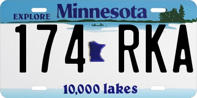MN license plate 174RKA