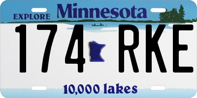 MN license plate 174RKE