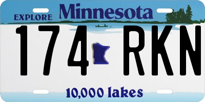 MN license plate 174RKN