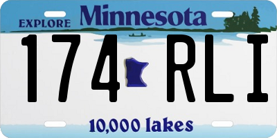 MN license plate 174RLI