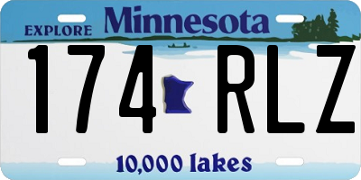 MN license plate 174RLZ