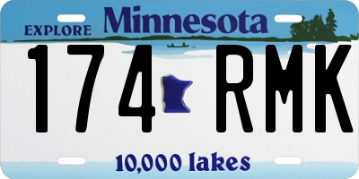 MN license plate 174RMK