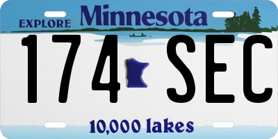 MN license plate 174SEC