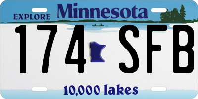 MN license plate 174SFB
