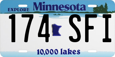 MN license plate 174SFI