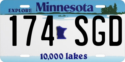 MN license plate 174SGD