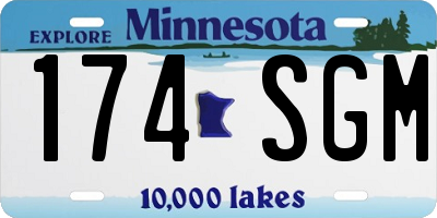 MN license plate 174SGM