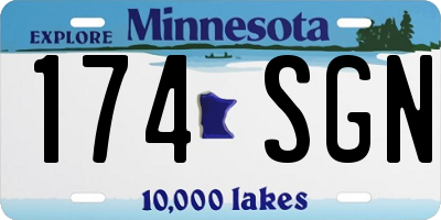 MN license plate 174SGN