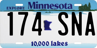 MN license plate 174SNA