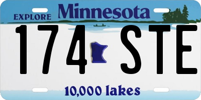 MN license plate 174STE