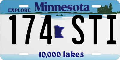 MN license plate 174STI