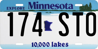 MN license plate 174STO