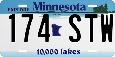 MN license plate 174STW