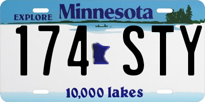 MN license plate 174STY