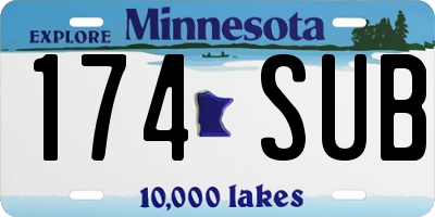MN license plate 174SUB
