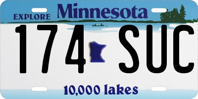 MN license plate 174SUC