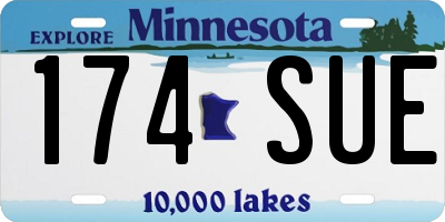 MN license plate 174SUE
