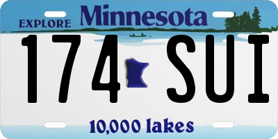 MN license plate 174SUI