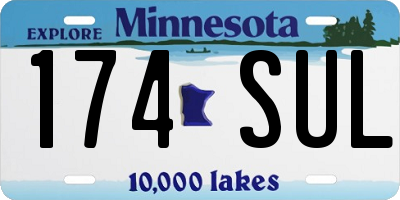 MN license plate 174SUL