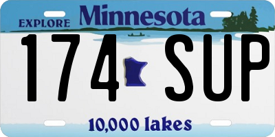 MN license plate 174SUP