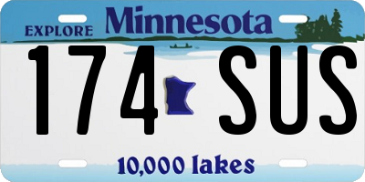 MN license plate 174SUS