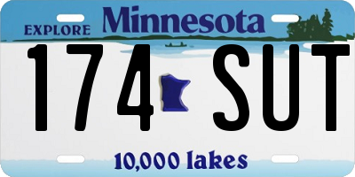 MN license plate 174SUT