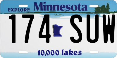 MN license plate 174SUW