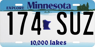 MN license plate 174SUZ