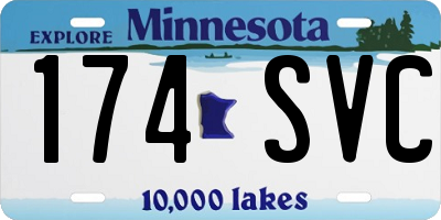 MN license plate 174SVC