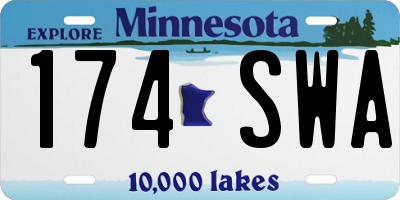 MN license plate 174SWA