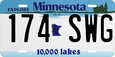 MN license plate 174SWG
