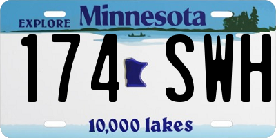 MN license plate 174SWH