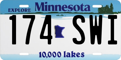 MN license plate 174SWI