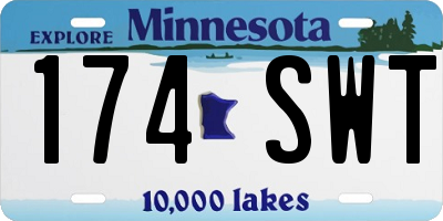 MN license plate 174SWT