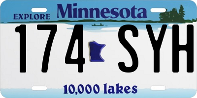 MN license plate 174SYH